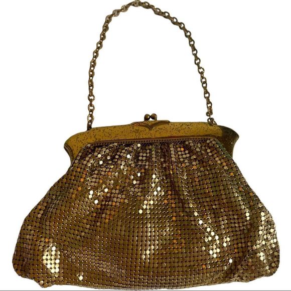 Antique Vintage Whiting & David Antique Gold Mesh Bag with Change Purse - Picture 4 of 16